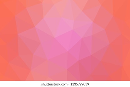 Light Pink vector triangle mosaic cover. Geometric illustration in Origami style with gradient.  Brand new style for your business design.