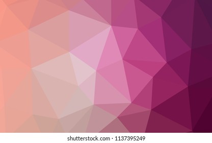 Light Pink vector triangle mosaic texture. Colorful abstract illustration with triangles. Polygonal design for your web site.