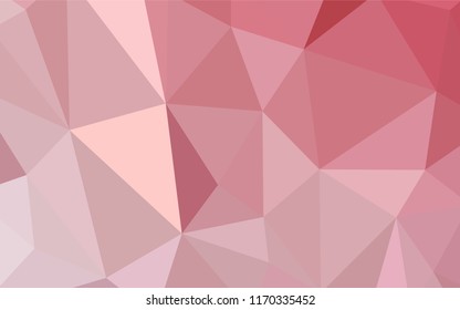 Light Pink vector triangle mosaic texture. Shining polygonal illustration, which consist of triangles. A new texture for your web site.