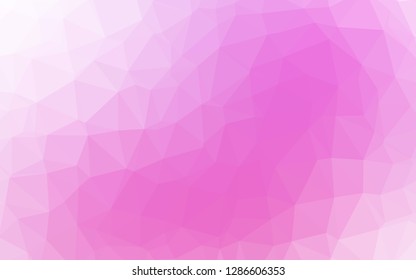Light Pink vector triangle mosaic texture. Shining illustration, which consist of triangles. Polygonal design for your web site.