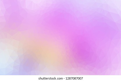 Light Pink vector triangle mosaic texture. Triangular geometric sample with gradient.  Brand new style for your business design.