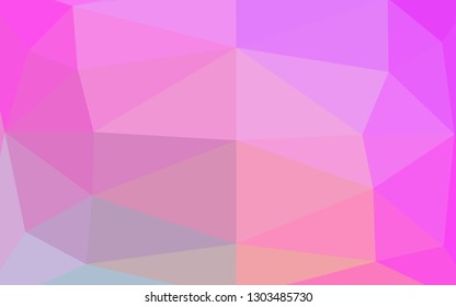 Light Pink vector triangle mosaic template. Colorful illustration in Origami style with gradient.  Template for a cell phone background.