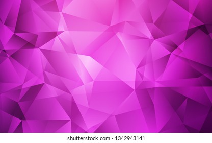 Light Pink vector triangle mosaic texture. Elegant bright polygonal illustration with gradient. Triangular pattern for your design.