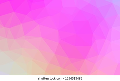 Light Pink vector triangle mosaic template. Modern geometrical abstract illustration with gradient. The best triangular design for your business.