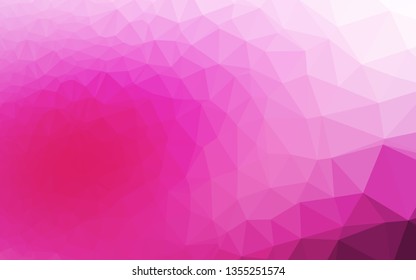 Light Pink vector triangle mosaic cover. Modern geometrical abstract illustration with gradient. The best triangular design for your business.