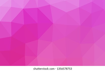Light Pink vector triangle mosaic texture. Colorful illustration in Origami style with gradient.  New texture for your design.