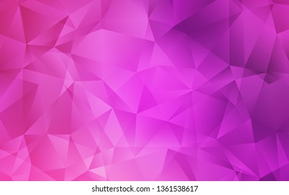 Light Pink vector triangle mosaic template. Geometric illustration in Origami style with gradient.  Best triangular design for your business.