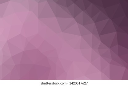 Light Pink vector triangle mosaic template. An elegant bright illustration with gradient. Polygonal design for your web site.