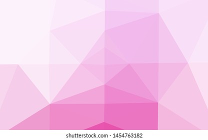 Light Pink vector triangle mosaic texture. Creative illustration in halftone style with gradient. The best triangular design for your business.
