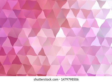 Light Pink vector triangle mosaic texture. A completely new color illustration in a polygonal style. Pattern for a brand book's backdrop.