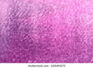 Light Pink vector triangle mosaic background. A completely new color illustration in a polygonal style. Triangular pattern for your design.