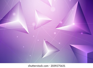 Light Pink vector triangle mosaic background. Shining polygonal illustration, which consist of triangles. Best triangular design for your business.