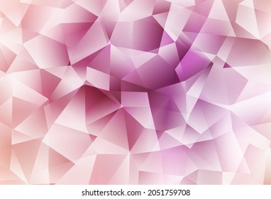 Fondo de mosaico del triángulo del vector rosa claro. Ilustración colorida de estilo poligonal con gradiente. Patrón para el fondo de un libro de marca.