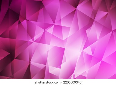 Light Pink vector triangle mosaic background. Shining colorful illustration with triangles. Triangular pattern for your design.