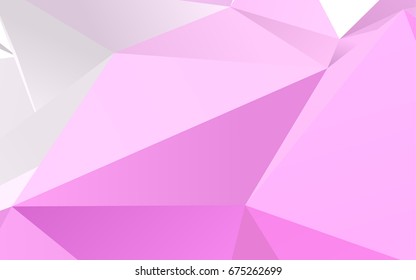 Light Pink vector triangle mosaic template. Glitter abstract illustration with an elegant design. The polygonal design can be used for your web site.