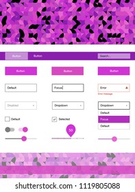 Light Pink vector ui kit with dots. Colorful ui/ux kit with header consisted of spheres. This sample is for your landing page.