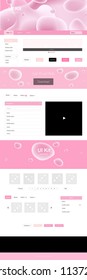 Light Pink vector ui kit with bubble shapes. Elegant bright illustration with gradient  in memphis style. This sample is for your landing page.