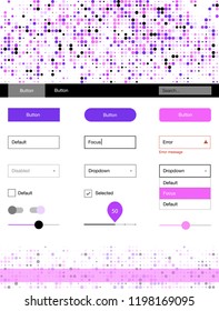 Light Pink vector ui kit with dots. Colorful ui/ux kit with header consisted of spheres. This template you can use for websites.