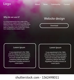 Light Pink vector ui kit with clouds, stars. Modern Style guide with colorful gradient sky in its header. This template you can use for websites.