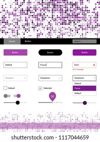 Light Pink vector ui ux kit with circles. Web ui kit with abstract gradient circles in its header. This sample is for your landing page.