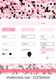 Light Pink vector ui ux kit with circles. Decorative ui kit design in abstract style with colorful dots. This template you can use for websites.