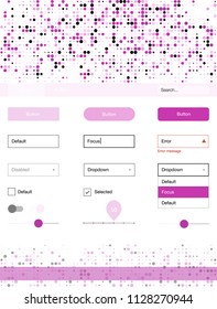 Light Pink vector ui ux kit with circles. Colorful ui/ux kit with header consisted of spheres. This sample is for your website.