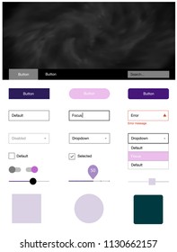 Light Pink vector ui ux kit with space stars. Decorative ui kit design in abstract style with colorful sky. Beautiful layout for websites, landing pages.