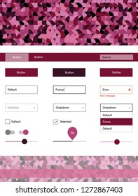 Light Pink vector ui ux kit with circles. Beautiful ui ux kit with colorful dots in its header. This sample is for your landing page.