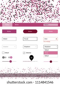 Light Pink vector web ui kit with spheres. Modern Style guide with colorful gradient circles in its header. Modern template for your landing page.