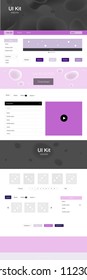 Light Pink vector web ui kit with lamp shapes. Colorful illustration in abstract memphis style with gradient. This template you can use for websites.