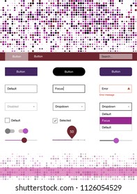 Light Pink vector web ui kit with spheres. Colorful ui/ux kit with header consisted of spheres. This template you can use for landing pages.