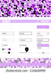 Light Pink vector web ui kit with spheres. Simple Material Design Kit with colorful dots in header. Modern template for your landing page.