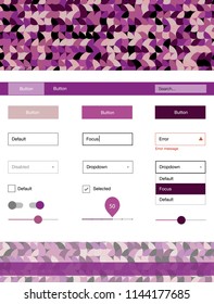 Light Pink vector web ui kit with spheres. Web ui kit with abstract gradient circles in its header. This sample is for your landing page.