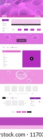 Light Pink vector web ui kit with lamp shapes. Modern gradient abstract illustration with bandy lines. Simple colorful design for websites.