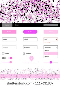 Light Pink vector wireframe kit with dots. Colorful Style guide with circles on abstract background. This sample is for your website.