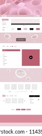 Light Pink vector wireframe kit with abstract circles. Shining curly illustration in marble style with gradient. Simple colorful design for websites.