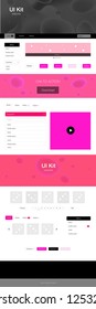 Light Pink vector wireframe kit with abstract circles. Glitter abstract illustration with blurred bubble shapes.. Simple colorful design for websites.