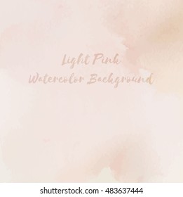 Light pink watercolor background. 