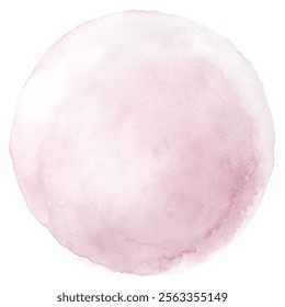 Light pink watercolor circle with soft gradients, ideal for serene backgrounds and artistic projects.