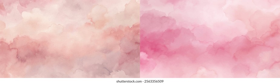 Light pink watercolor composition with soft gradients and cloud-like patterns for artistic applications.