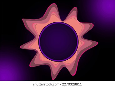 light pink waves Curved light effect of pink lines, purple circles, vector