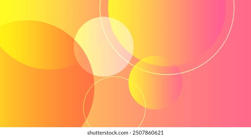 Light pink and yellow abstract background with circle theme 
