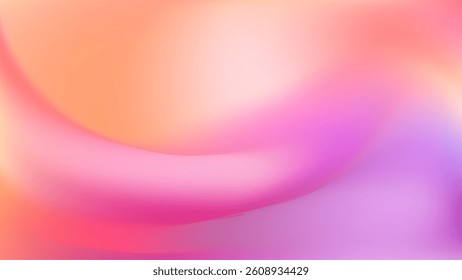 Light pink yellow gradient iridescent background. Rainbow colored pearlescent bg. Unicorn modern hologram neon wallpaper. Chrome cosmic print. Vector illustration, EPS 10.
