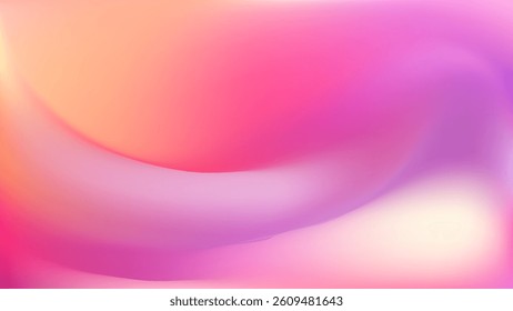 Light pink yellow gradient iridescent background. Rainbow colored pearlescent bg. Unicorn modern hologram neon wallpaper. Chrome cosmic print. Vector illustration, EPS 10.
