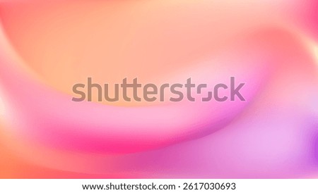 Light pink yellow gradient iridescent background. Rainbow colored pearlescent bg. Unicorn modern hologram neon wallpaper. Chrome cosmic print. Vector illustration, EPS 10.
