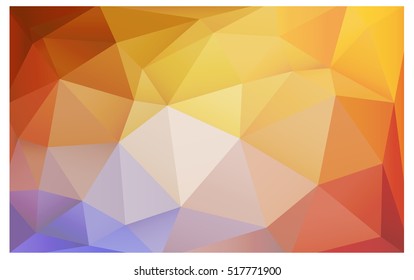 Light Pink Yellow Low poly crystal background. Polygon design pattern. Low poly vector illustration, low polygon background.