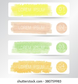 Light pink yellow orange green vintage number banner