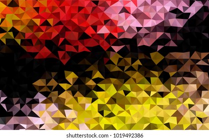 Light Pink, Yellow vector abstract mosaic background. Shining illustration, which consist of triangles. The elegant pattern can be used as part of a brand book.