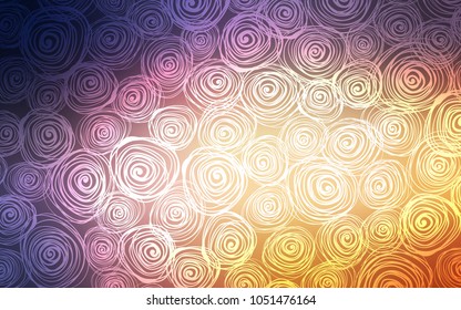 Light Pink, Yellow vector abstract doodle wallpaper. Sketchy doodles with roses on blurred background. The pattern can be used for coloring books and pages for kids.