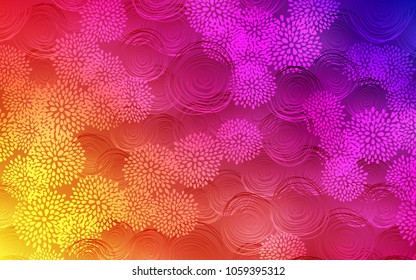 Light Pink, Yellow vector abstract doodle wallpaper. Brand-new colored illustration in blurry style with flowers. The doodle design can be used for your web site.